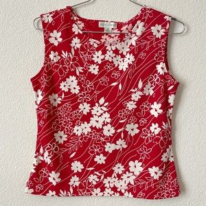 🧁3/$25🧁 Red Floral Sleeveless Top